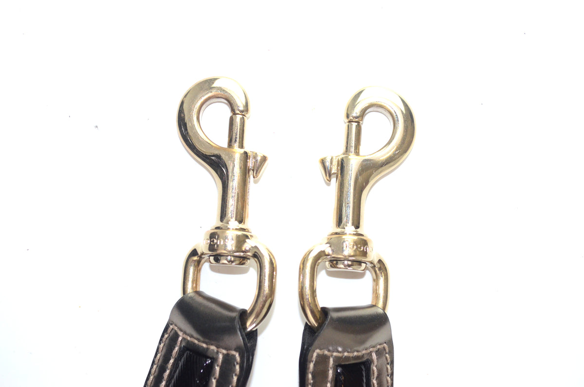 Gucci Bamboo Pop Lackleder Schwarz Metallic