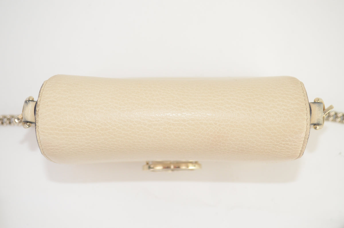 Gucci Interlocking G Shoulder Bag Leder Creme