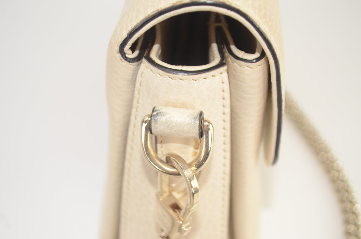 Gucci Interlocking G Shoulder Bag Leder Creme
