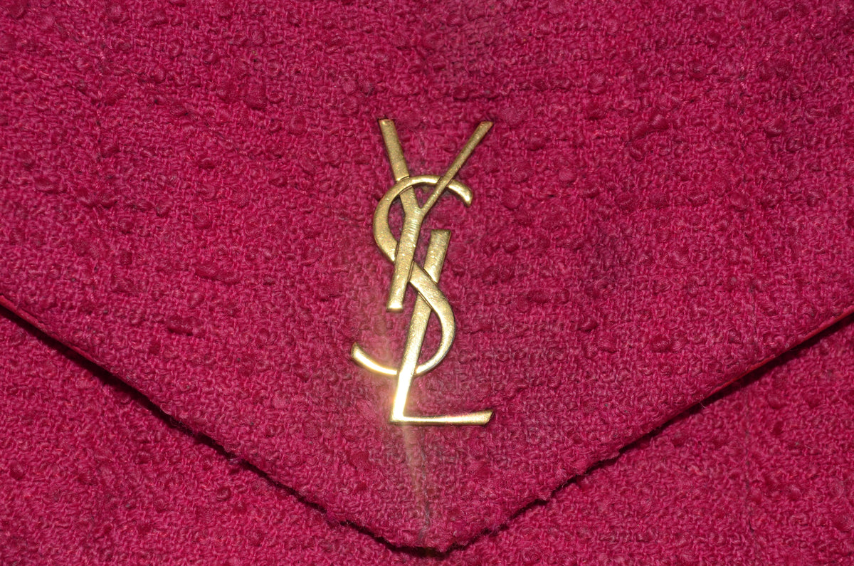 Saint Laurent Toy Loulou Puffer Bouclé Tweed Pink