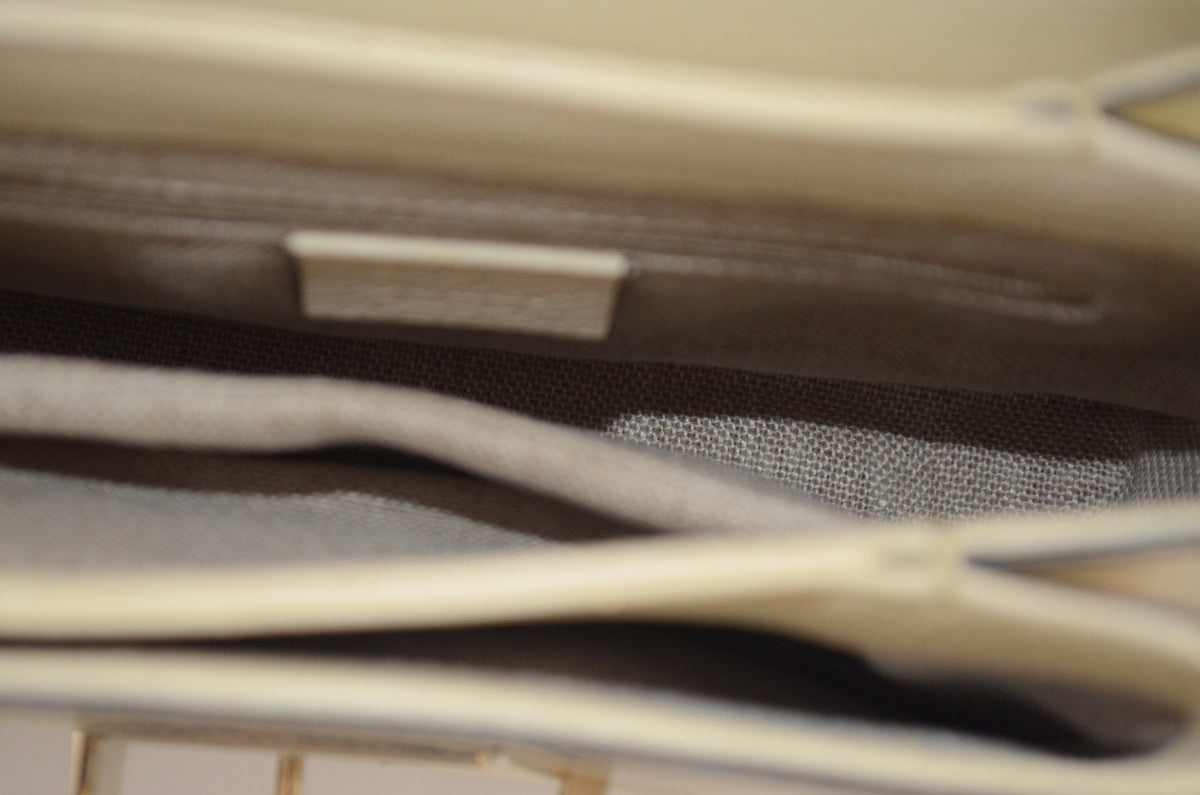 Gucci Interlocking G Shoulder Bag Leder Creme