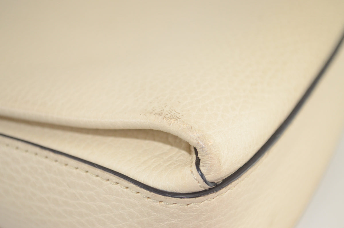 Gucci Interlocking G Shoulder Bag Leder Creme
