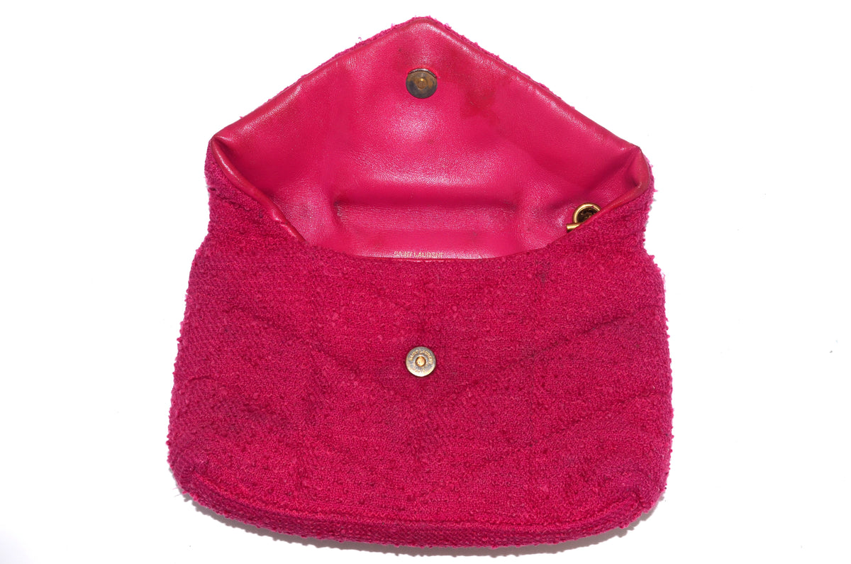 Saint Laurent Toy Loulou Puffer Bouclé Tweed Pink