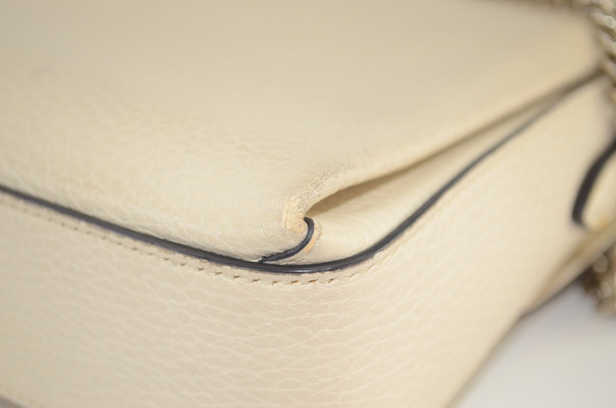Gucci Interlocking G Shoulder Bag Leder Creme