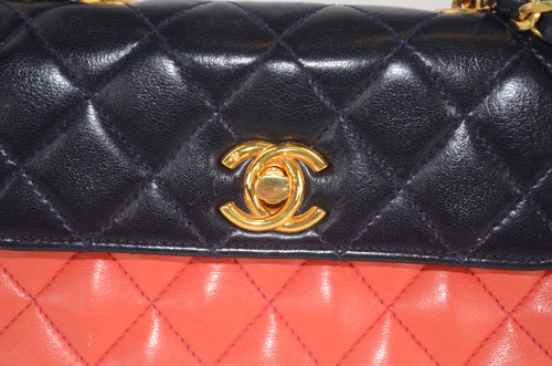 Chanel Mini Flap Bag Schwarz Korallrot
