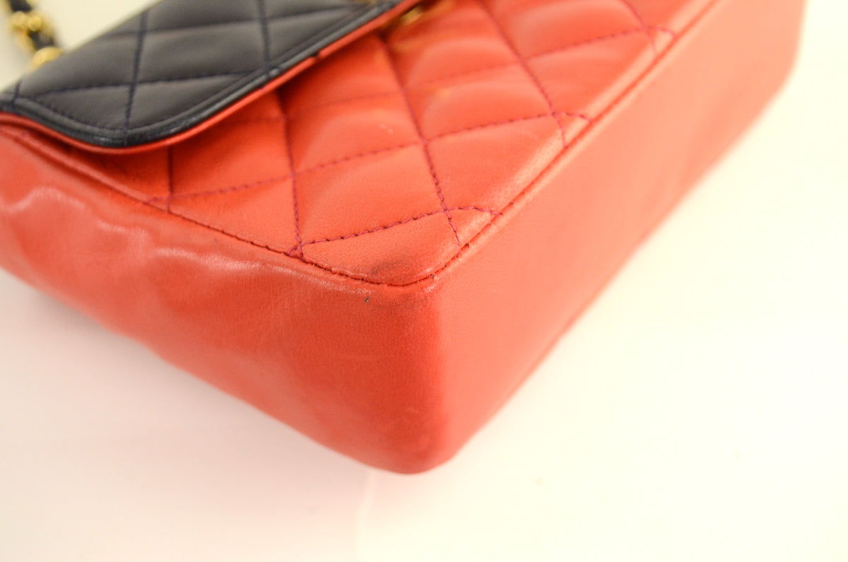 Chanel Mini Flap Bag Schwarz Korallrot