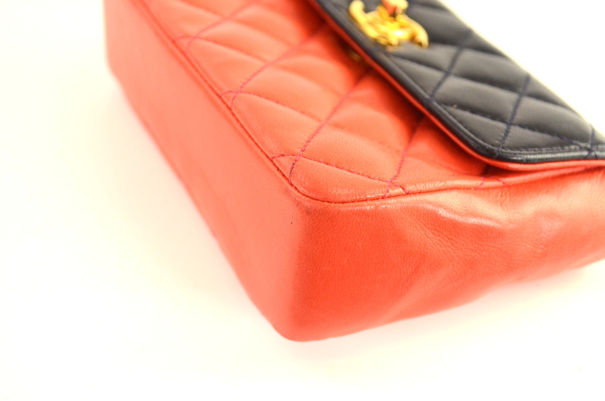 Chanel Mini Flap Bag Schwarz Korallrot