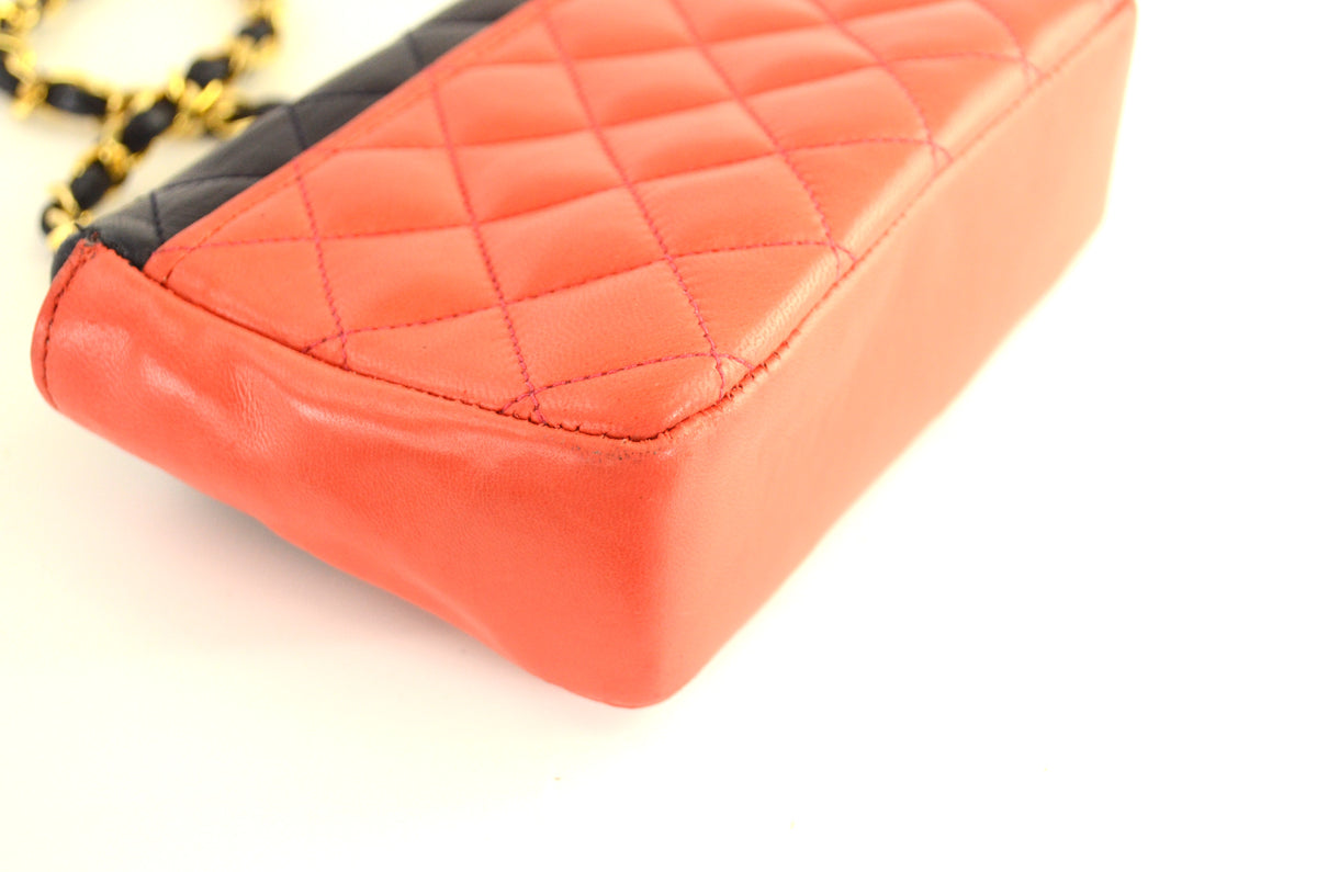 Chanel Mini Flap Bag Schwarz Korallrot