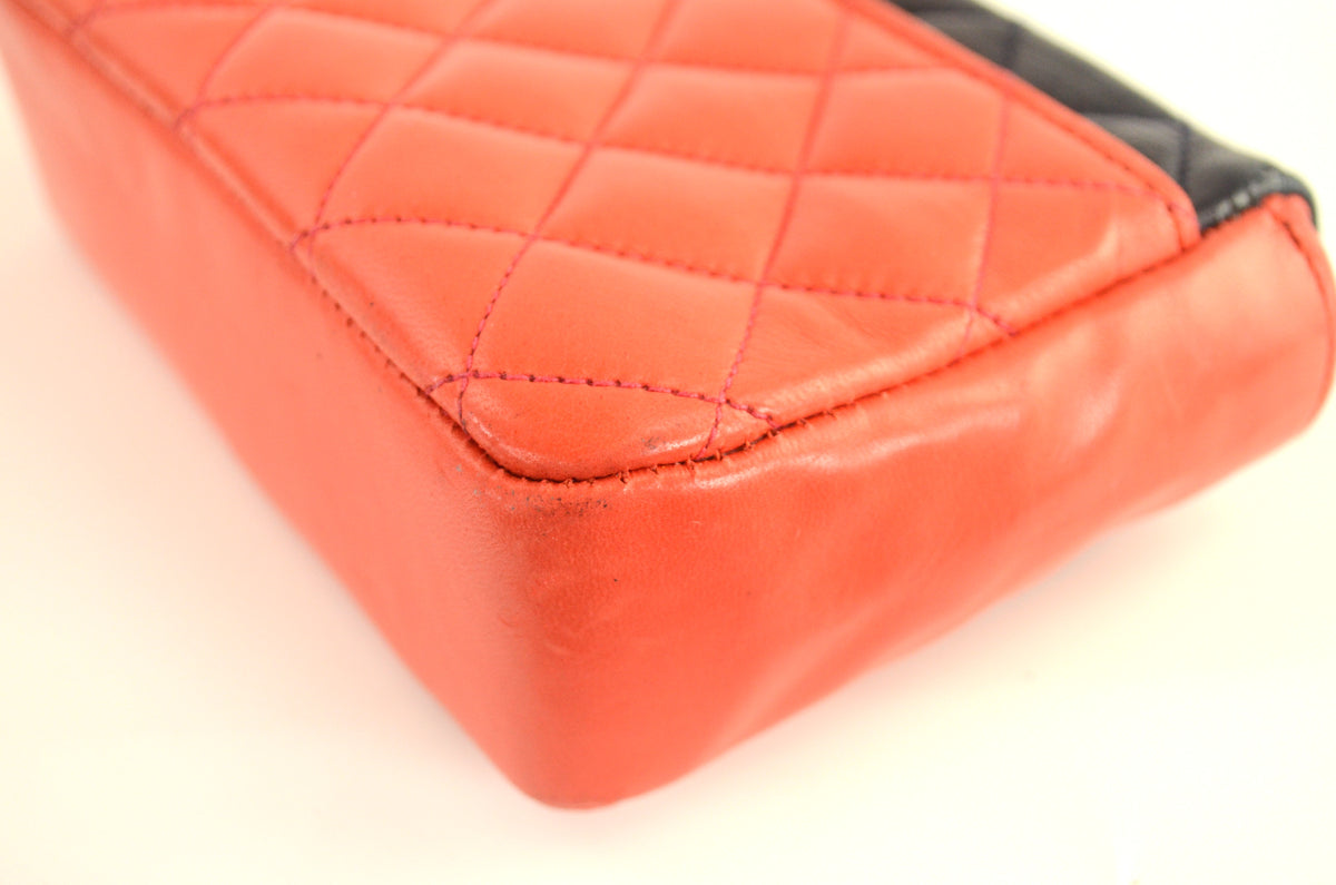 Chanel Mini Flap Bag Schwarz Korallrot