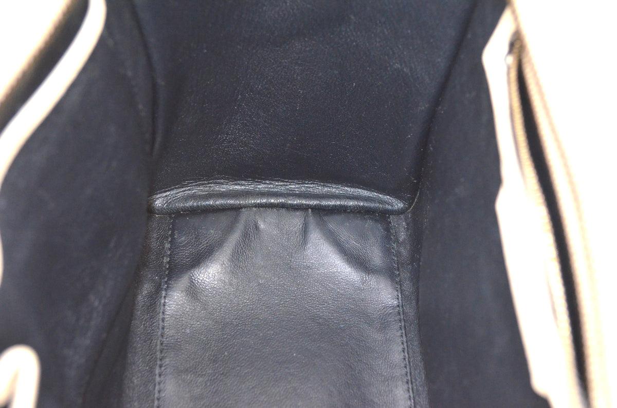 Celine Luggage Tote Bag Leder Beige Schwarz
