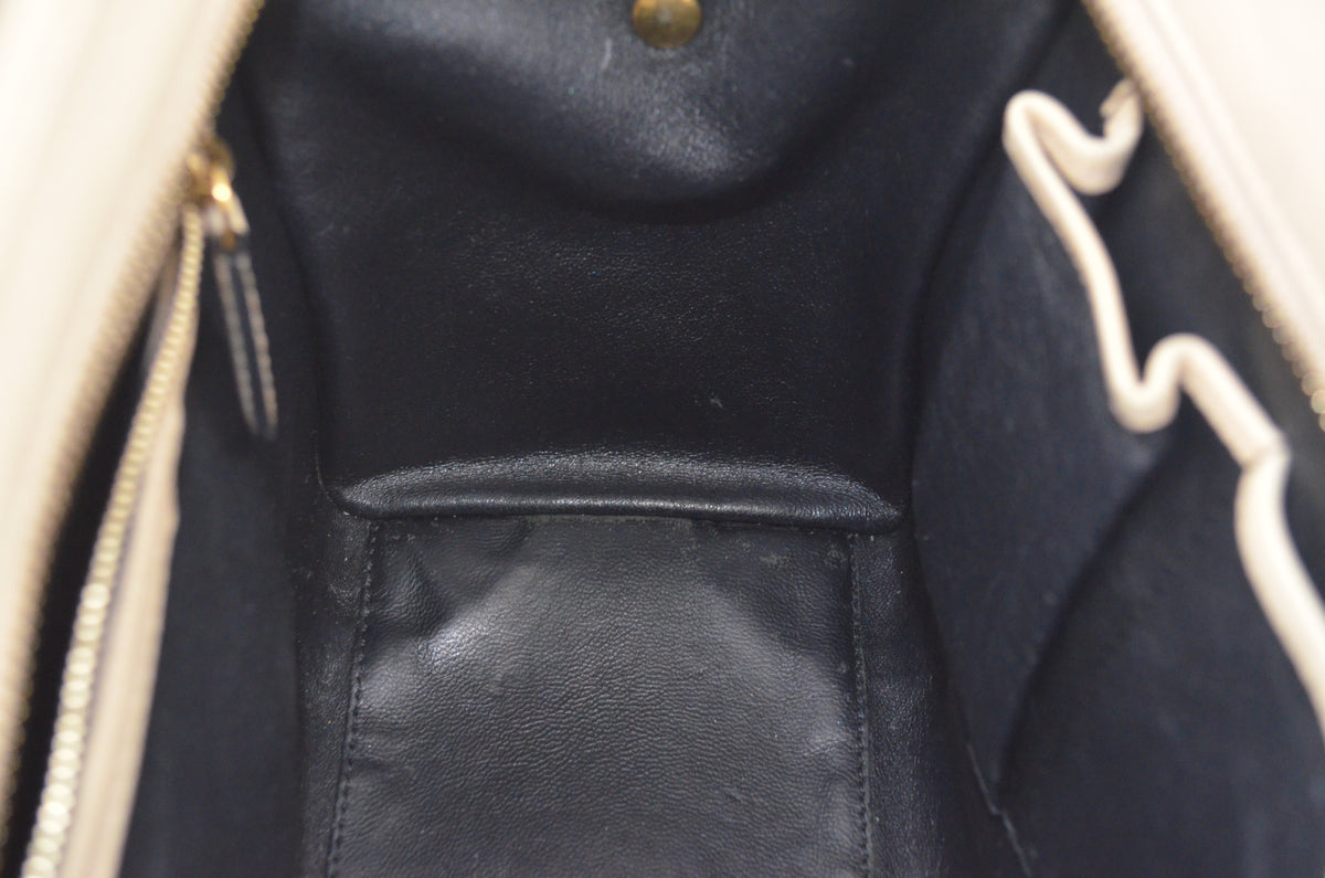 Celine Luggage Tote Bag Leder Beige Schwarz