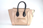 Celine Luggage Tote Bag Leder Beige Schwarz