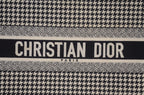 Dior Book Tote Large Houndstooth Schwarz Weiß