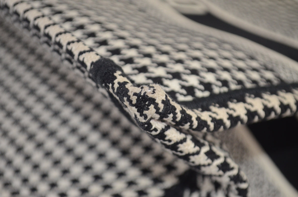 Dior Book Tote Large Houndstooth Schwarz Weiß