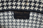 Dior Book Tote Large Houndstooth Schwarz Weiß