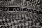 Dior Book Tote Large Houndstooth Schwarz Weiß