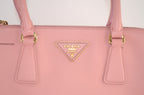 Prada Galleria Saffiano Lux Double Zip Tote Rosa