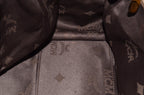 MCM Visetos Vintage Boston Satchel Beige