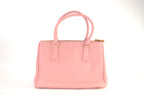 Prada Galleria Saffiano Lux Double Zip Tote Rosa