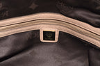 MCM Visetos Vintage Boston Satchel Beige