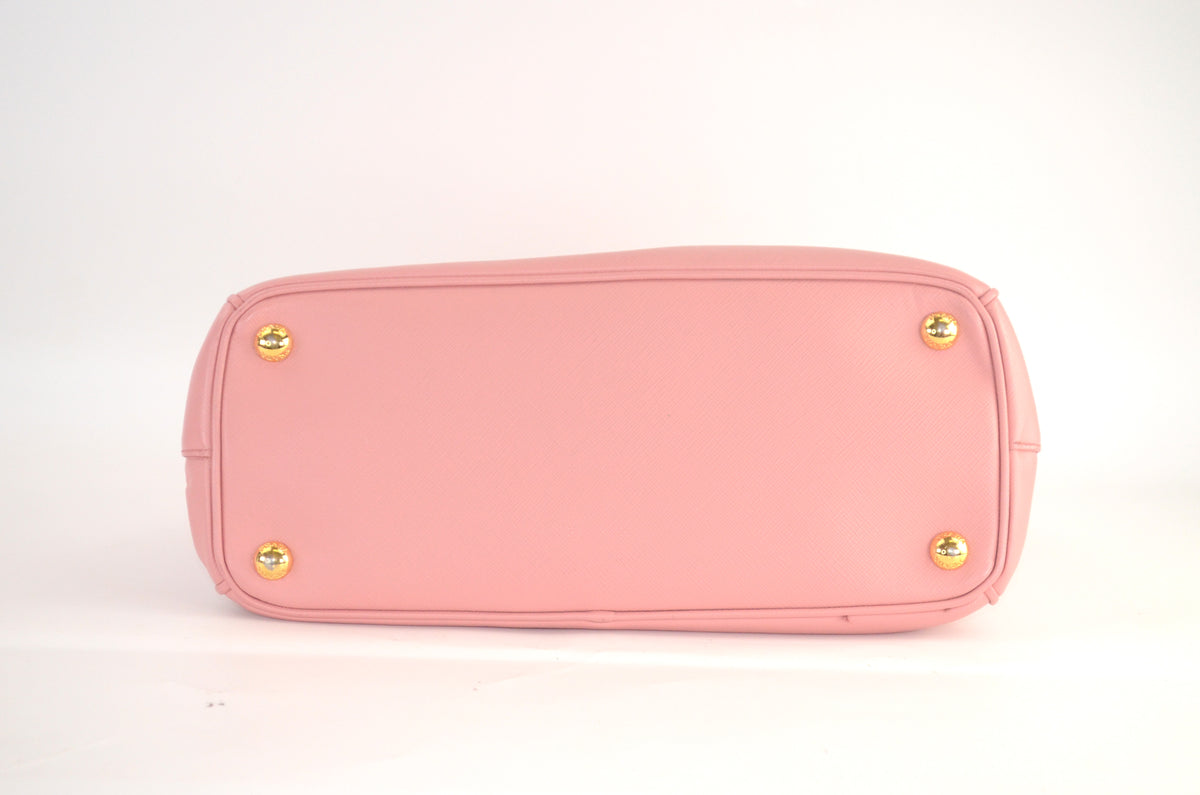 Prada Galleria Saffiano Lux Double Zip Tote Rosa
