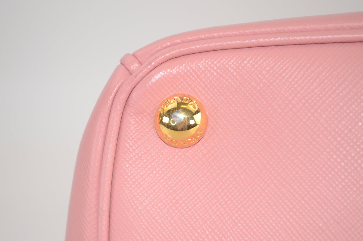 Prada Galleria Saffiano Lux Double Zip Tote Rosa