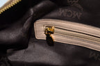 MCM Visetos Vintage Boston Satchel Beige
