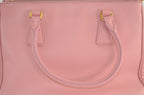 Prada Galleria Saffiano Lux Double Zip Tote Rosa