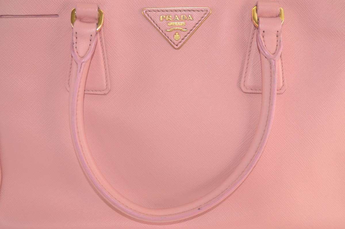 Prada Galleria Saffiano Lux Double Zip Tote Rosa
