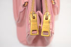 Prada Galleria Saffiano Lux Double Zip Tote Rosa