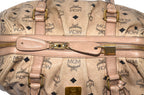 MCM Visetos Vintage Boston Satchel Beige