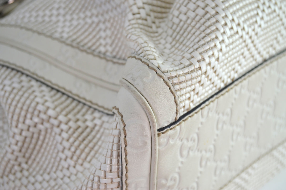 Gucci Sukey Tote Woven Raffia Creme
