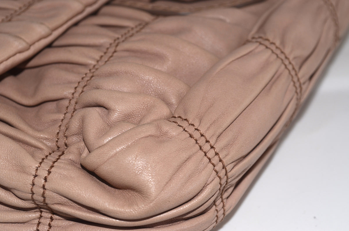 Prada Nappa Gaufre Small Chain Flap Bag Beige