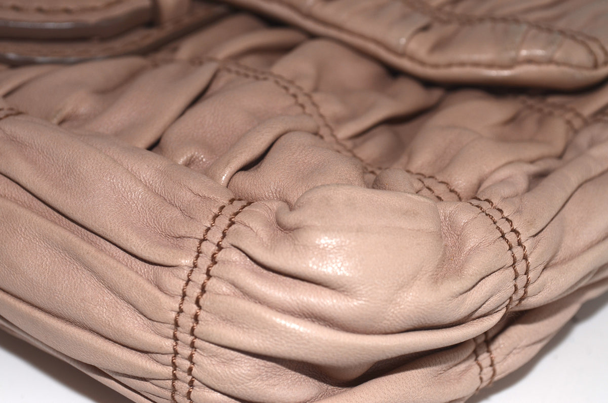 Prada Nappa Gaufre Small Chain Flap Bag Beige