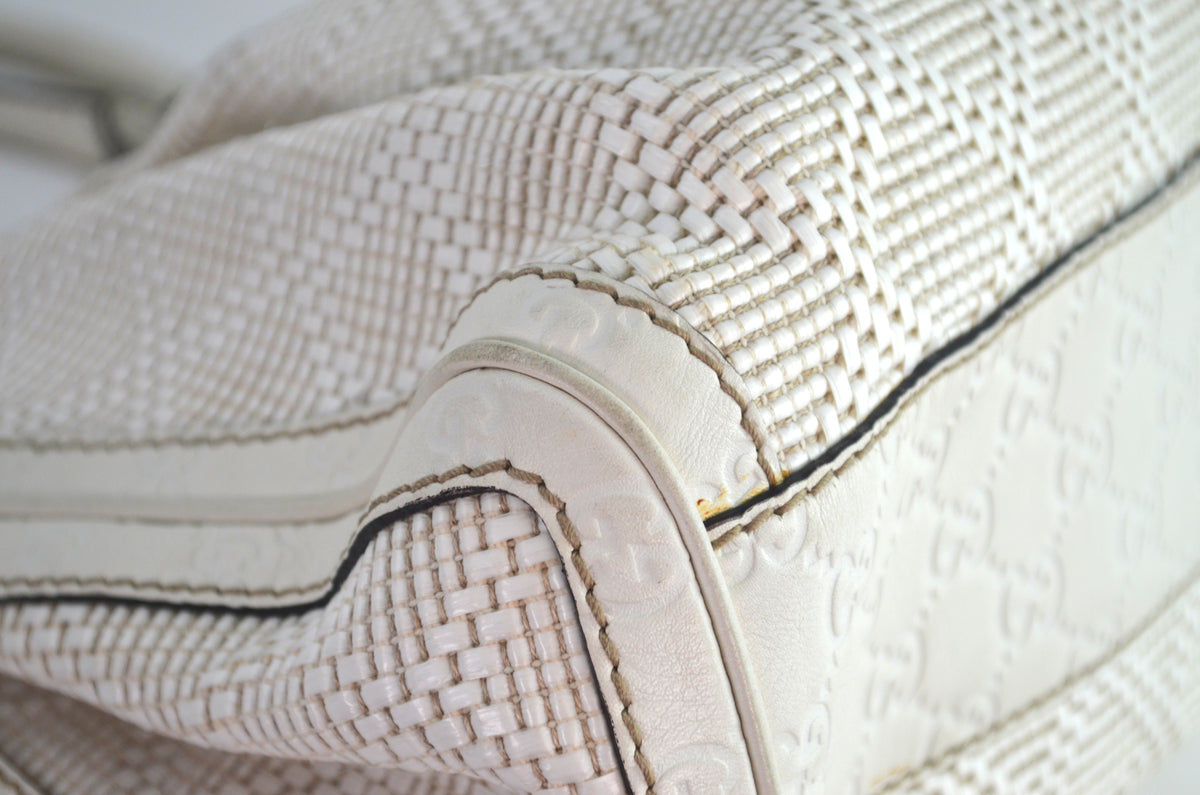 Gucci Sukey Tote Woven Raffia Creme