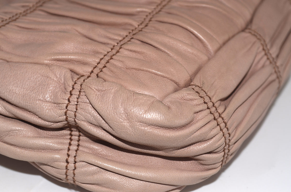 Prada Nappa Gaufre Small Chain Flap Bag Beige