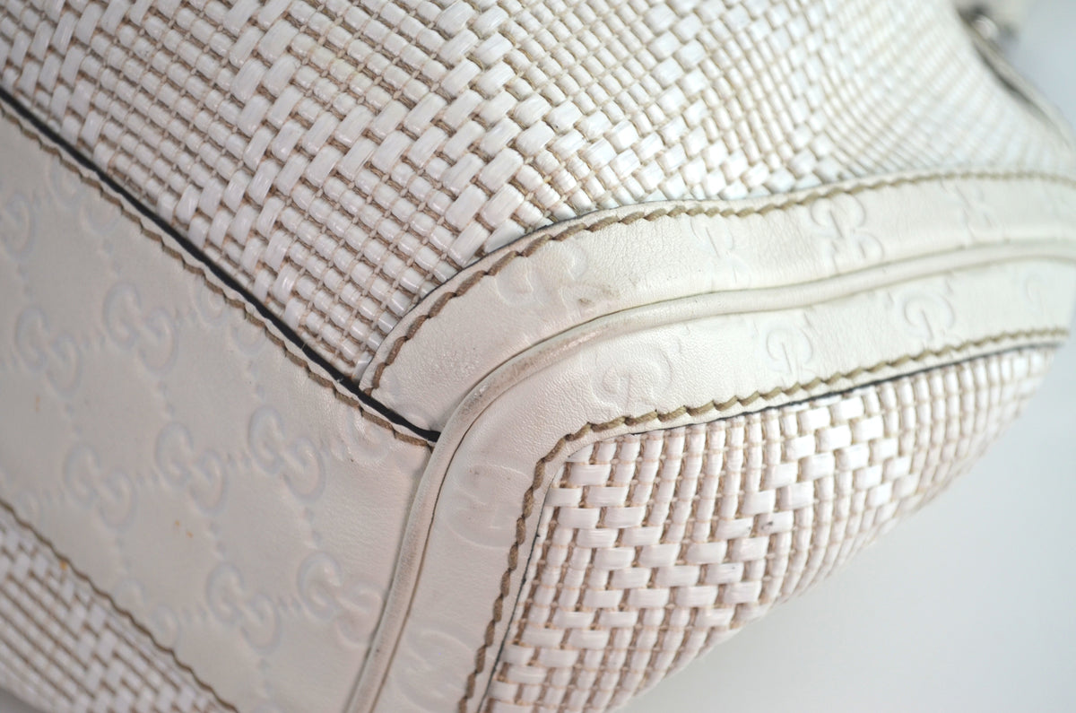 Gucci Sukey Tote Woven Raffia Creme