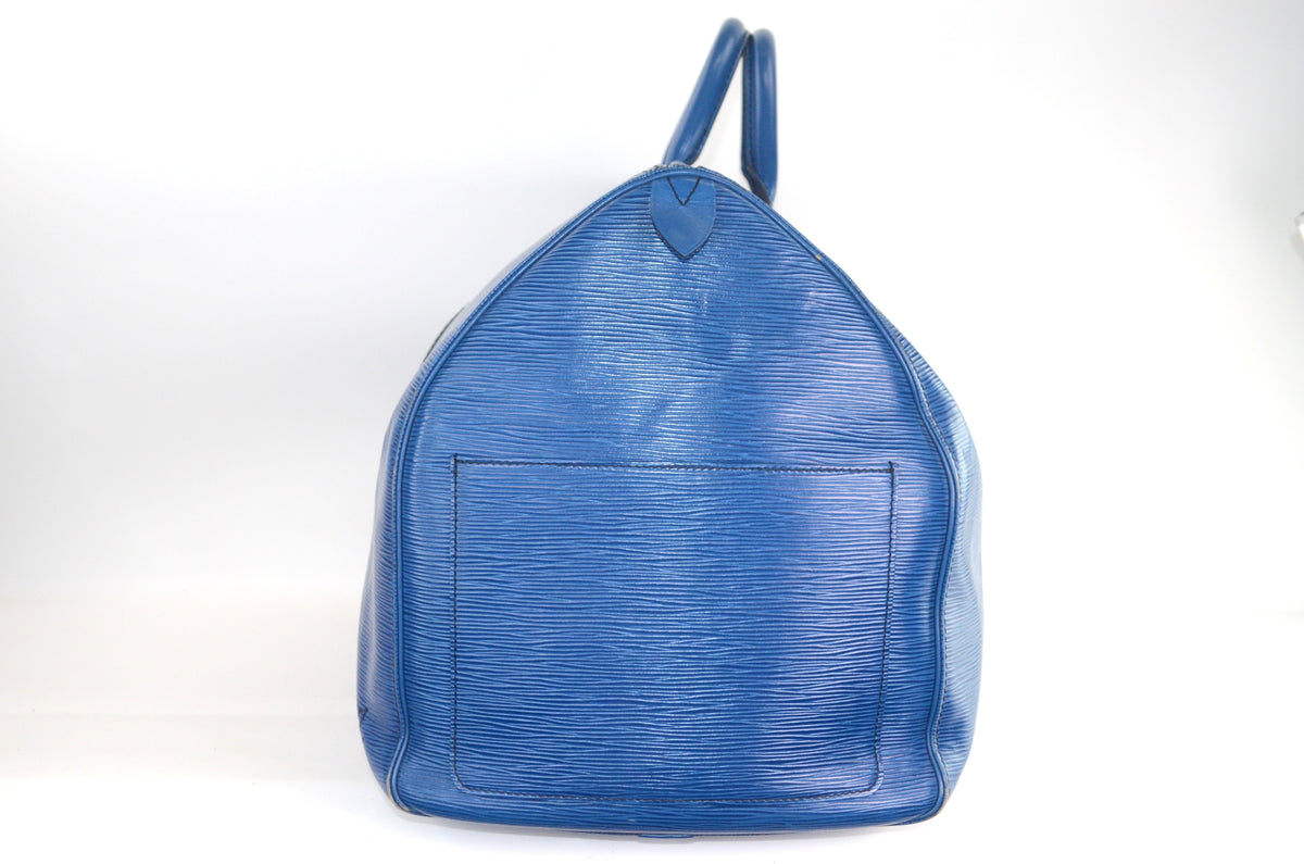 Louis Vuitton Keepall Reisetasche Epi Leder Blau Vintage