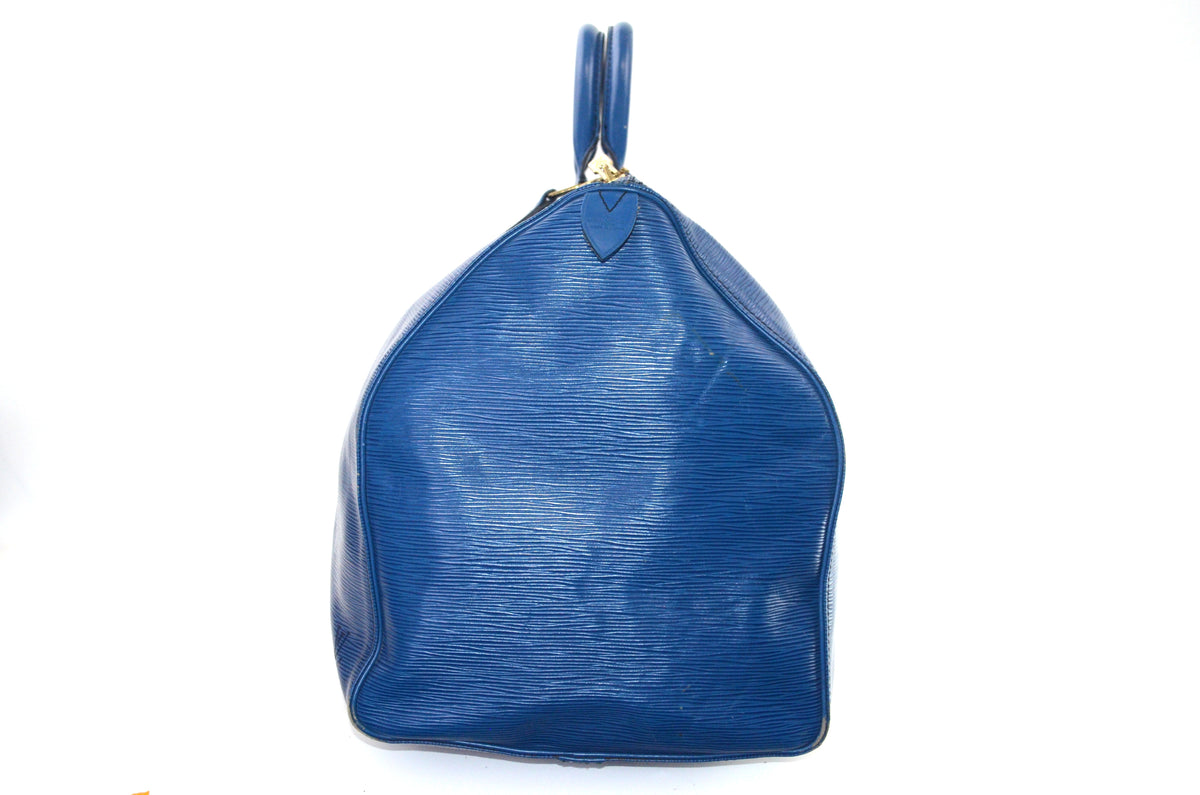 Louis Vuitton Keepall Reisetasche Epi Leder Blau Vintage
