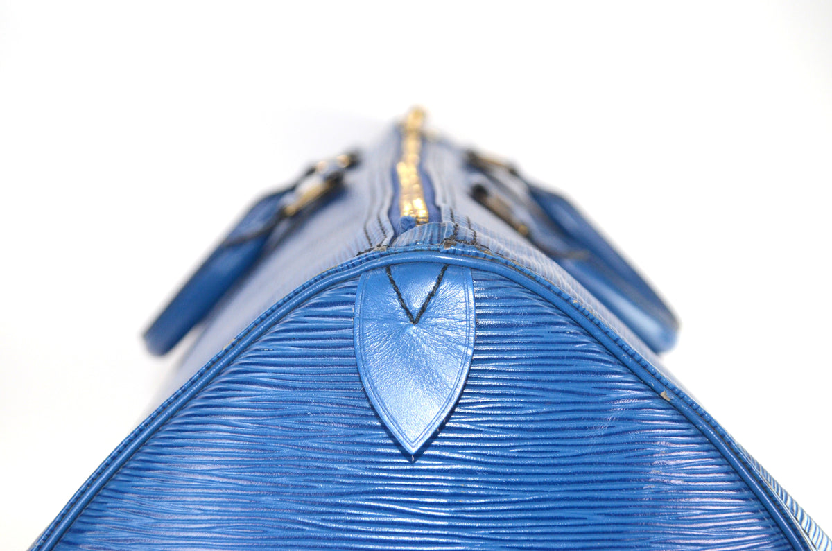 Louis Vuitton Keepall Reisetasche Epi Leder Blau Vintage