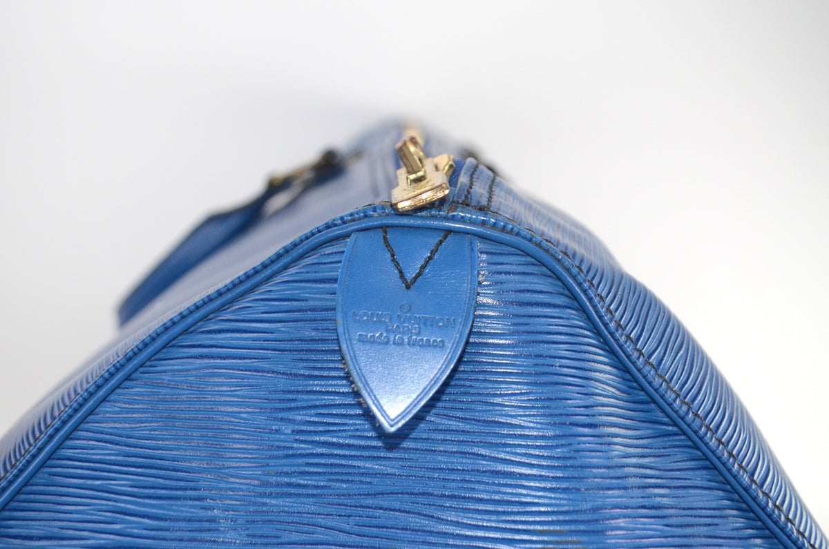 Louis Vuitton Keepall Reisetasche Epi Leder Blau Vintage
