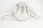 MCM Metallic Studded Bucket Bag Silber