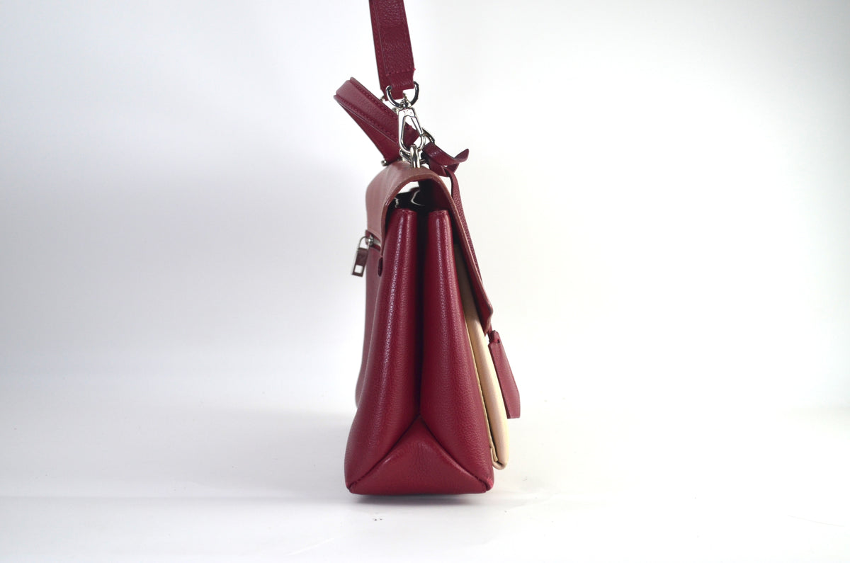 Louis Vuitton LockMe Leder Bordeaux Creme