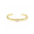 Goldfarbener Armreif mit Rosenquarz