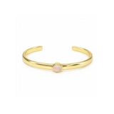 Goldfarbener Armreif mit Rosenquarz
