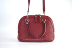 Gucci Microguccissima Dome Satchel aus rotem Leder mit Schulterriemen