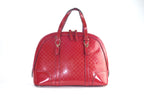 Gucci Microguccissima Patent Nice Dome Satchel aus rotem Lackleder frontal
