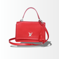 Louis Vuitton Lockme II aus rotem genarbtem Kalbsleder mit Schulterriemen