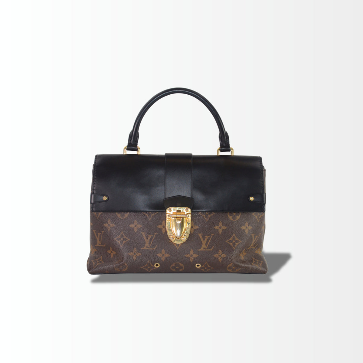 Louis Vuitton One Handle Flap Bag MM aus Monogram Canvas und schwarzem Leder