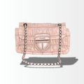 Prada Nappa Gaufre Small Chain Flap Bag aus beigem Nappaleder frontal